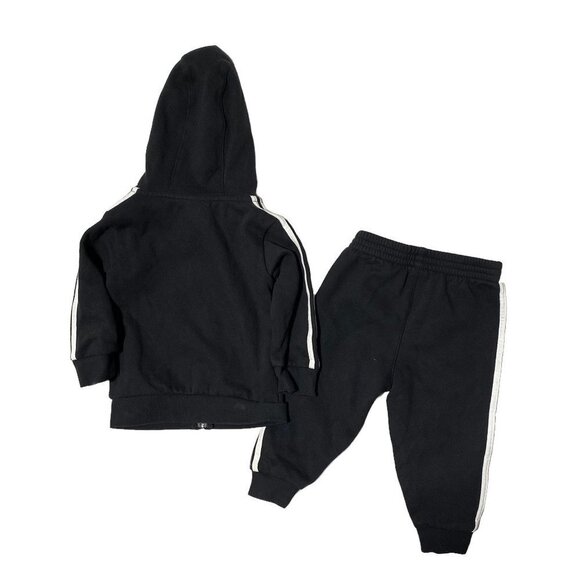 ADIDAS BADGE OF SPORT 2-PIECE FRENCH TERRY HOODED JACKET SET BLACK - Picture 4 of 4